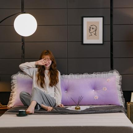 91家纺网 家纺一手货源 找家纺 （总）一兰家纺 2021新款象生花水晶绒花边床靠背