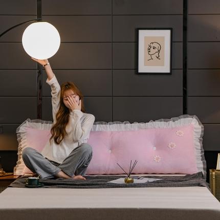 91家纺网 家纺一手货源 找家纺 （总）一兰家纺 2021新款象生花水晶绒花边床靠背