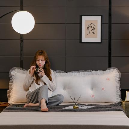 91家纺网 家纺一手货源 找家纺 （总）一兰家纺 2021新款象生花水晶绒花边床靠背