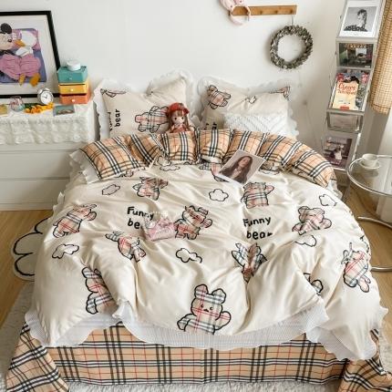 91家纺网 家纺一手货源 找家纺 （总）安哆啦 2021新款全棉花边四件套