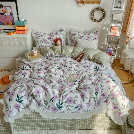 91家纺网 家纺一手货源 找家纺 （总）安哆啦 2021新款全棉花边四件套