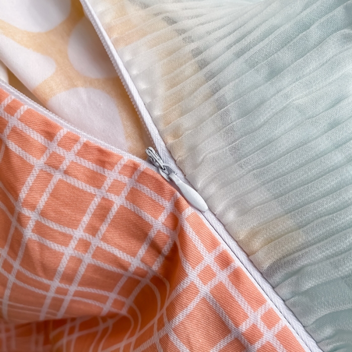 91家纺网 家纺一手货源 找家纺 安哆啦 2021新款全棉花边四件套 橙之恋