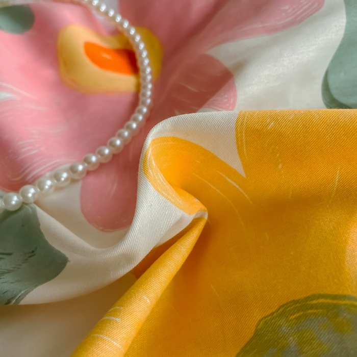 91家纺网 家纺一手货源 找家纺 安哆啦 2021新款全棉花边四件套 花语黄