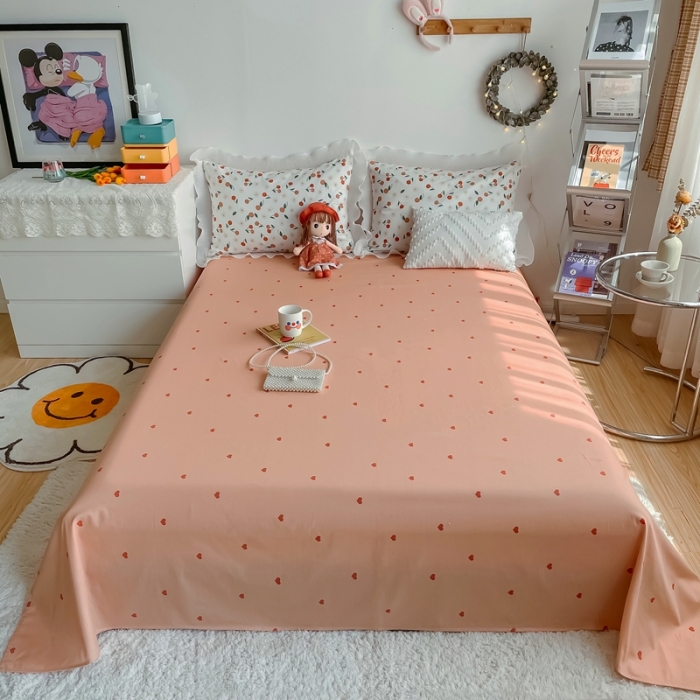 91家纺网 家纺一手货源 找家纺 安哆啦 2021新款全棉花边四件套 情书