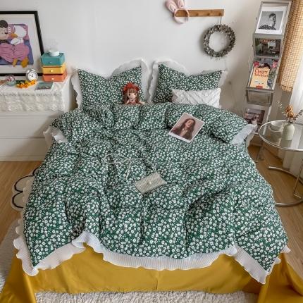 91家纺网 家纺一手货源 找家纺 安哆啦 2021新款全棉花边四件套 邂逅