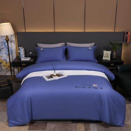 91家纺网 家纺一手货源 找家纺 （总）全棉贡缎60支长绒棉刺绣婚庆大红纯棉绣花四件套