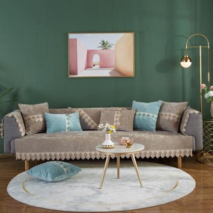 91家纺网 家纺一手货源 找家纺 （总）共鸣沙发垫 北欧简约沙发垫四季通用防滑雪尼尔沙发套罩