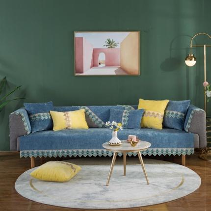 91家纺网 家纺一手货源 找家纺 （总）共鸣沙发垫 北欧简约沙发垫四季通用防滑雪尼尔沙发套罩