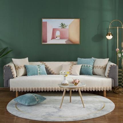 91家纺网 家纺一手货源 找家纺 （总）共鸣沙发垫 北欧简约沙发垫四季通用防滑雪尼尔沙发套罩