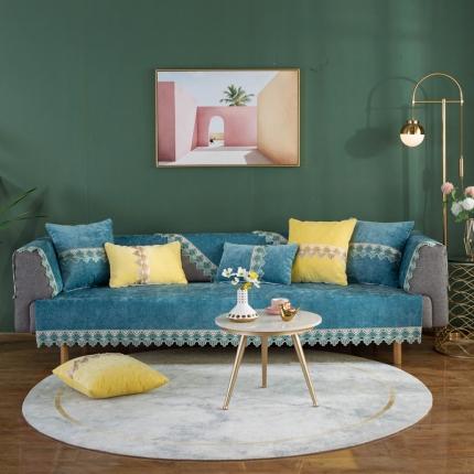 91家纺网 家纺一手货源 找家纺 （总）共鸣沙发垫 北欧简约沙发垫四季通用防滑雪尼尔沙发套罩