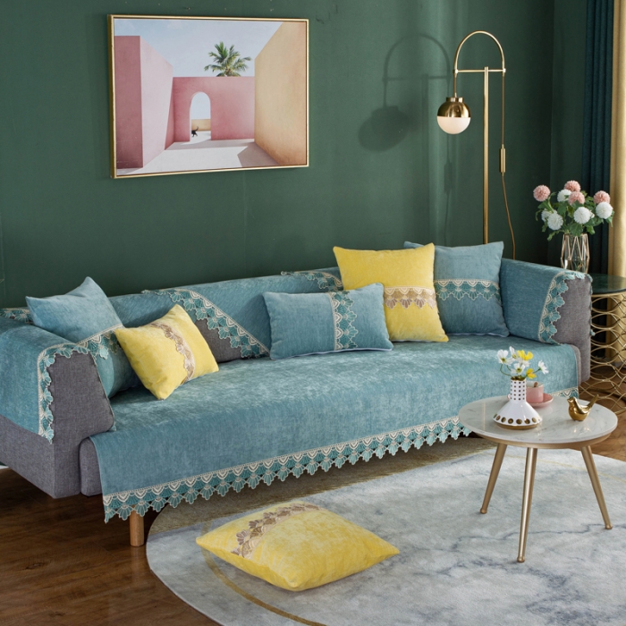 91家纺网 家纺一手货源 找家纺 （总）共鸣沙发垫 北欧简约沙发垫四季通用防滑雪尼尔沙发套罩