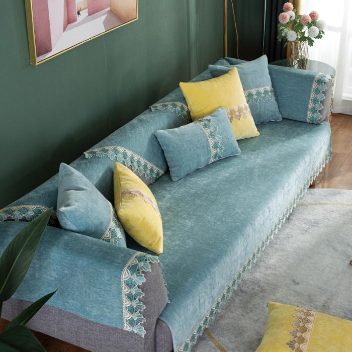 91家纺网 家纺一手货源 找家纺 （总）共鸣沙发垫 北欧简约沙发垫四季通用防滑雪尼尔沙发套罩