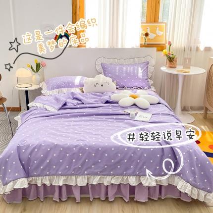 91家纺网 家纺一手货源 找家纺 （总）婳庭2021新款全棉水洗棉夏被四件套被套四件套单夏被