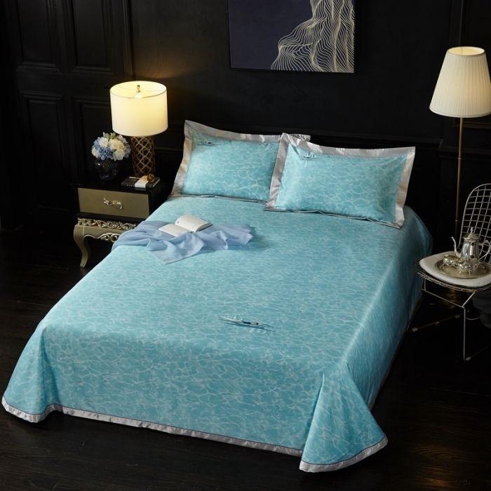 91家纺网 家纺一手货源 找家纺 威克凯丽 2023新款竹语天丝软凉席定位款 碧波荡漾