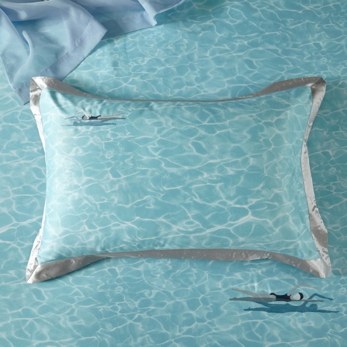 91家纺网 家纺一手货源 找家纺 威克凯丽 2023新款竹语天丝软凉席定位款 碧波荡漾