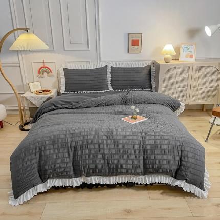 91家纺网 家纺一手货源 找家纺 （总）秋艳 荷叶边泡泡纱床裙四件套床单公主系列