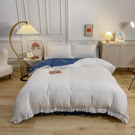 91家纺网 家纺一手货源 找家纺 （总）秋艳 荷叶边泡泡纱床裙四件套床单公主系列