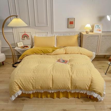 91家纺网 家纺一手货源 找家纺 （总）秋艳 荷叶边泡泡纱床裙四件套床单公主系列