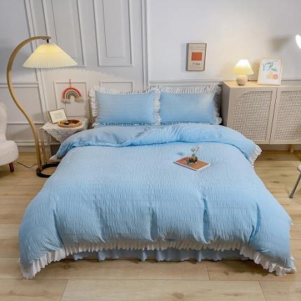 91家纺网 家纺一手货源 找家纺 （总）秋艳 荷叶边泡泡纱床裙四件套床单公主系列