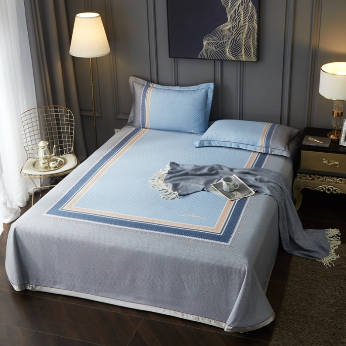 91家纺网 家纺一手货源 找家纺 威克凯丽 2023新款竹语天丝软凉席定位款 特洛伊-灰