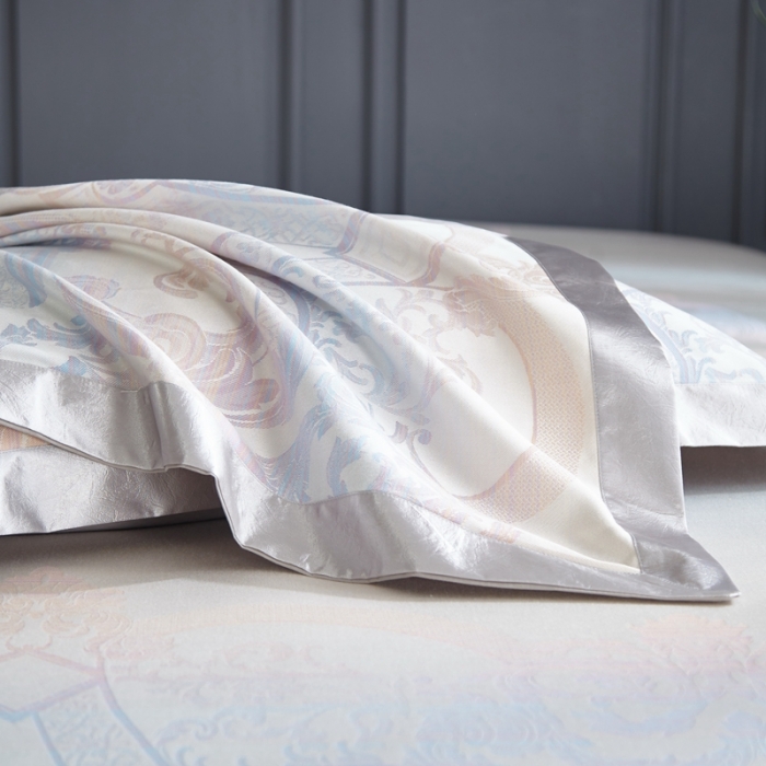 91家纺网 家纺一手货源 找家纺 威克凯丽 2023新款重磅七彩大提花纯竹纤维软凉席三件套艾珂