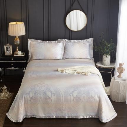 91家纺网 家纺一手货源 找家纺 威克凯丽2023新款重磅七彩大提花纯竹纤维软凉席三件套柏尔曼