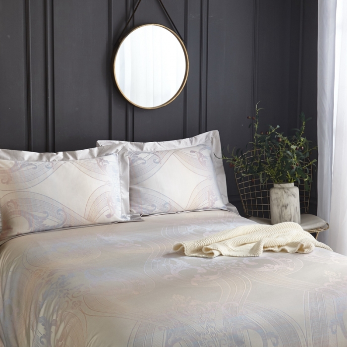 91家纺网 家纺一手货源 找家纺 威克凯丽2023新款重磅七彩大提花纯竹纤维软凉席三件套柏尔曼