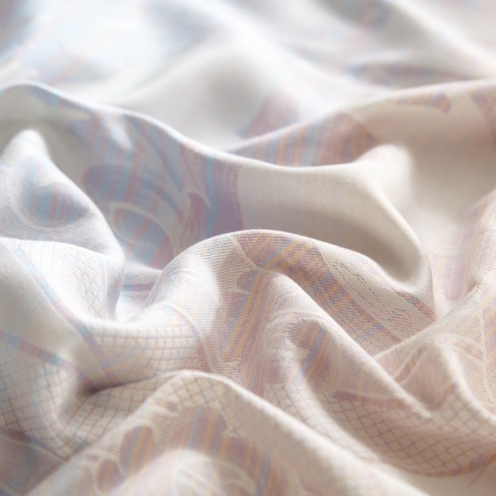 91家纺网 家纺一手货源 找家纺 威克凯丽2023新款重磅七彩大提花纯竹纤维软凉席三件套柏尔曼