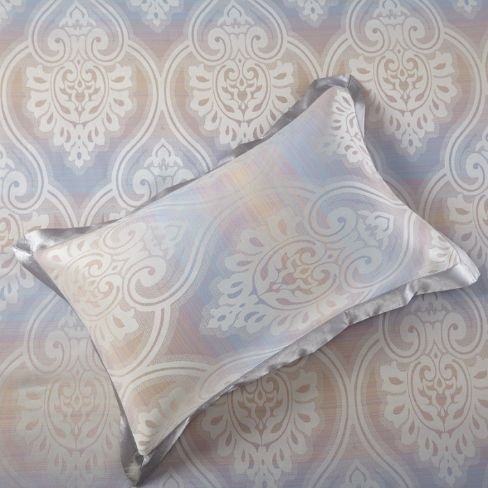 91家纺网 家纺一手货源 找家纺 威克凯丽2022款重磅七彩大提花纯竹纤维软凉席三件套莱茵河畔