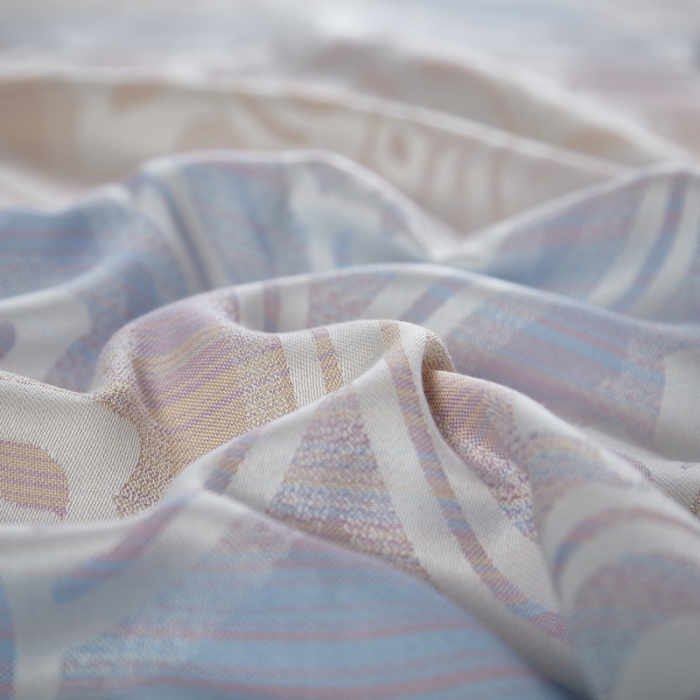 91家纺网 家纺一手货源 找家纺 威克凯丽2022款重磅七彩大提花纯竹纤维软凉席三件套莱茵河畔