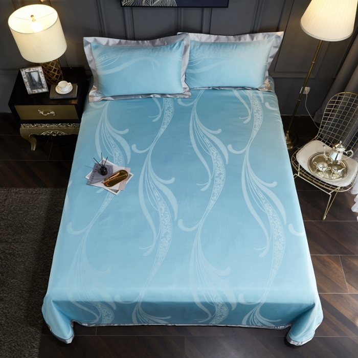 91家纺网 家纺一手货源 找家纺 威克凯丽2023新款重磅七彩大提花纯竹纤维软凉席三件套欧时列