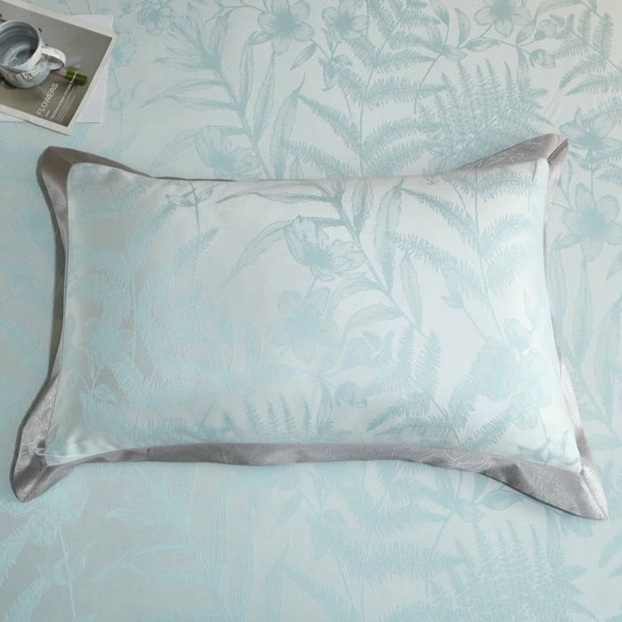 91家纺网 家纺一手货源 找家纺 威克凯丽 2023新款重磅七彩大提花纯竹纤维软凉席三件套叶媚