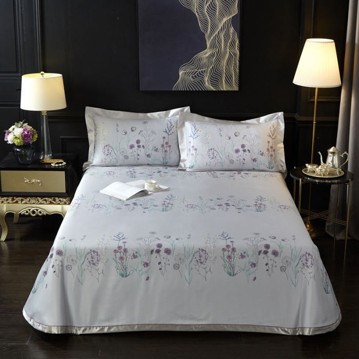 91家纺网 家纺一手货源 找家纺 威克凯丽 2023新款竹语天丝软凉席 微微花语