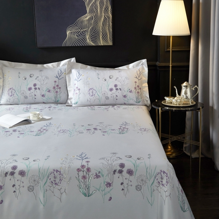 91家纺网 家纺一手货源 找家纺 威克凯丽 2023新款竹语天丝软凉席 微微花语