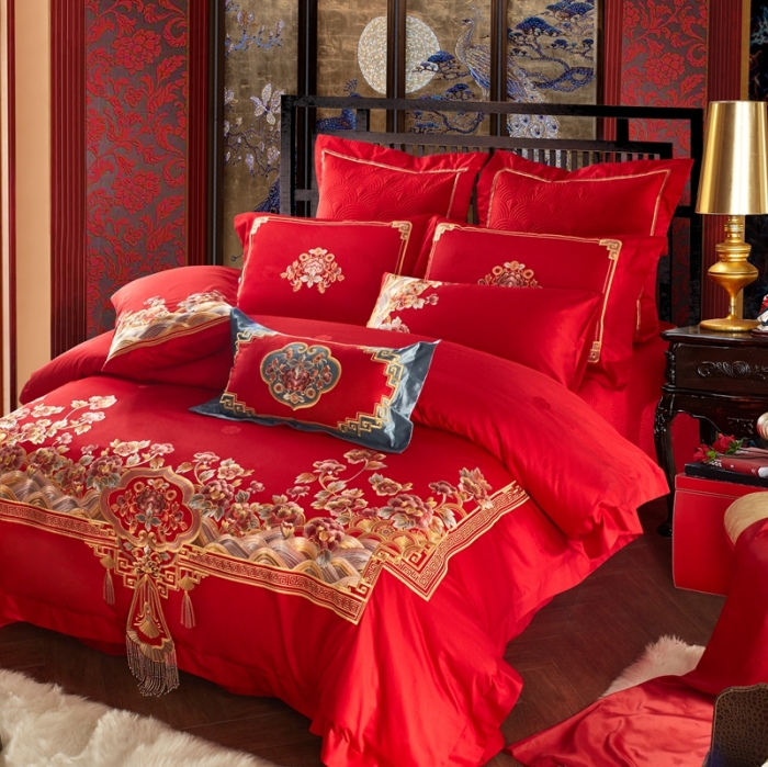 91家纺网 家纺一手货源 找家纺 爱情故事 2024新款婚庆系列 十里锦嫁