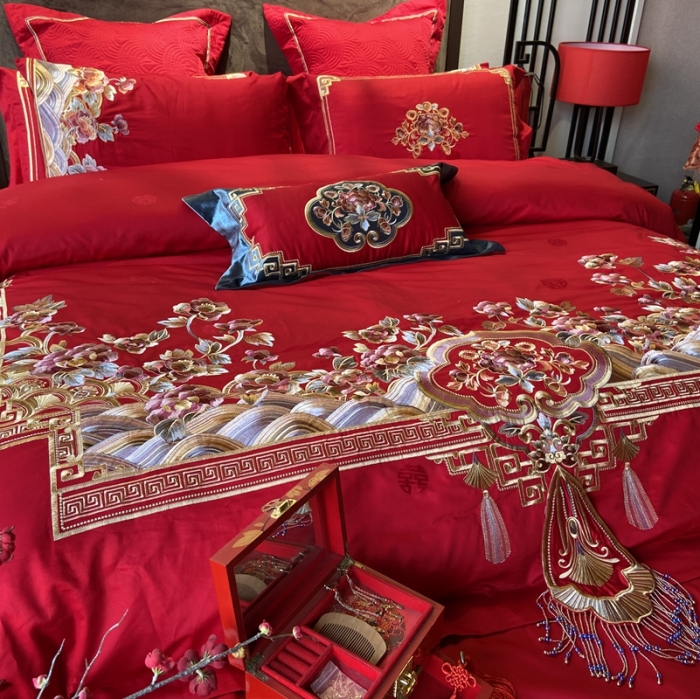 91家纺网 家纺一手货源 找家纺 爱情故事 2024新款婚庆系列 十里锦嫁