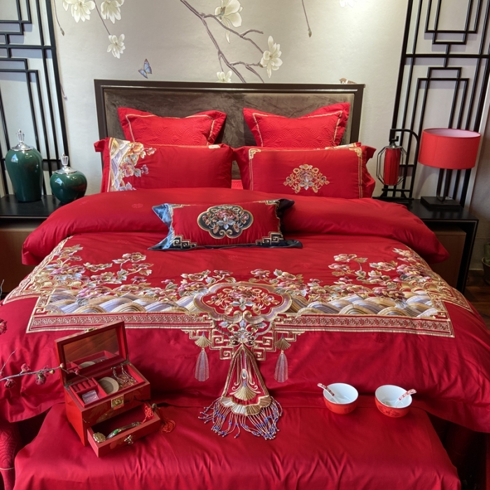 91家纺网 家纺一手货源 找家纺 爱情故事 2024新款婚庆系列 十里锦嫁