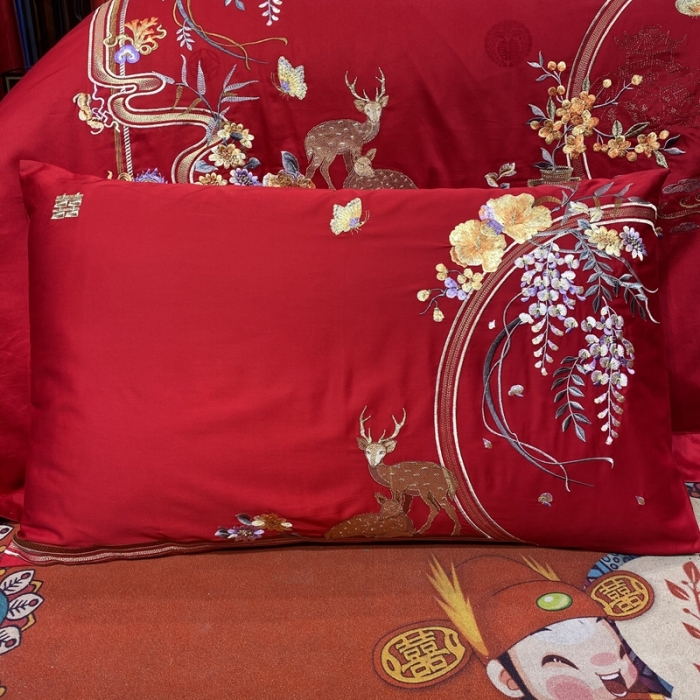 91家纺网 家纺一手货源 找家纺 爱情故事 2024新款婚庆系列 鸳鸯双嬉