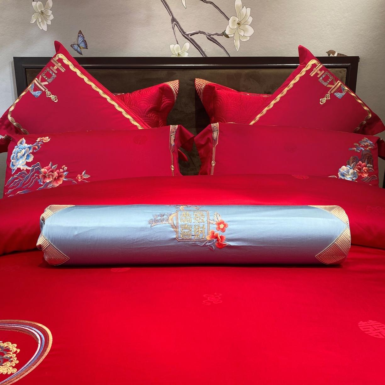 91家纺网 家纺一手货源 找家纺 爱情故事 2024新款婚庆秋冬100支系列 海誓山盟