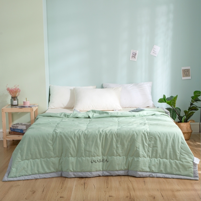 91家纺网 家纺一手货源 找家纺 澳萝拉 2021新款水洗棉夏被 日式-薄荷绿
