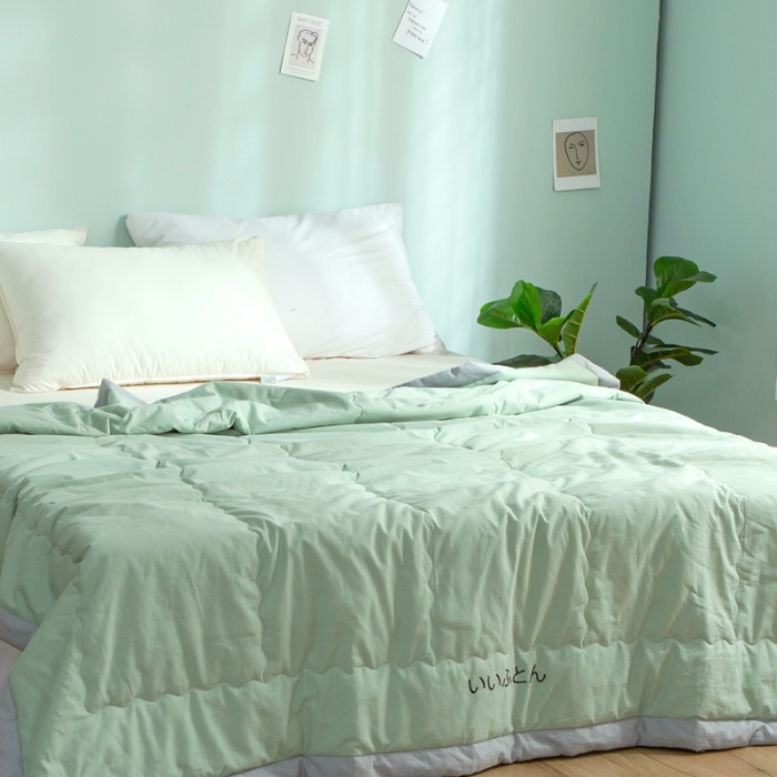 91家纺网 家纺一手货源 找家纺 澳萝拉 2021新款水洗棉夏被 日式-薄荷绿