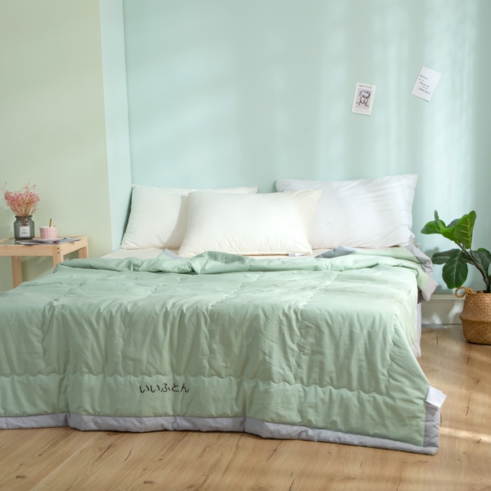 91家纺网 家纺一手货源 找家纺 澳萝拉 2021新款水洗棉夏被 日式-薄荷绿