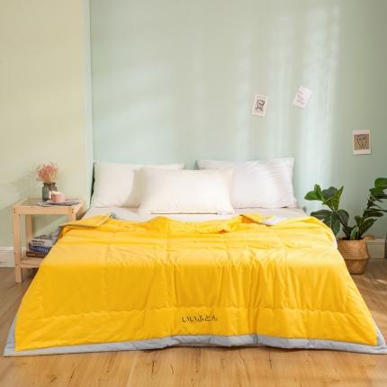 澳萝拉 2021新款水洗棉夏被 日式-柠檬黄
