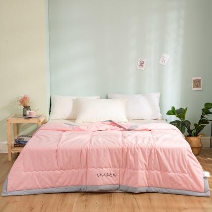 澳萝拉 2021新款水洗棉夏被 日式-少女粉