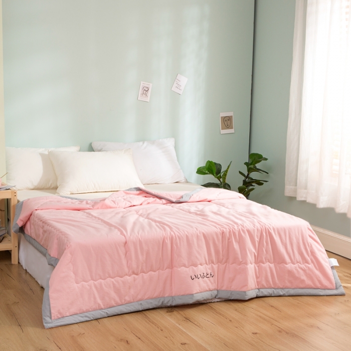 91家纺网 家纺一手货源 找家纺 澳萝拉 2021新款水洗棉夏被 日式-少女粉