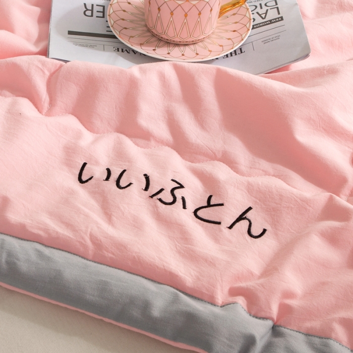 91家纺网 家纺一手货源 找家纺 澳萝拉 2021新款水洗棉夏被 日式-少女粉