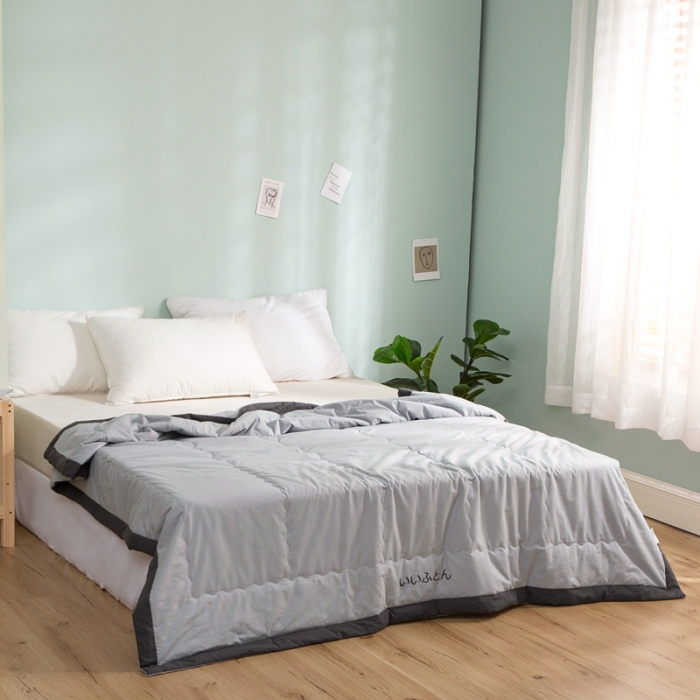 91家纺网 家纺一手货源 找家纺 澳萝拉 2021新款水洗棉夏被 日式-雾霾灰