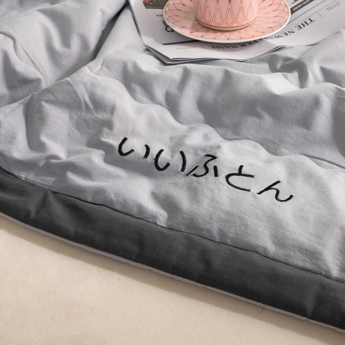 91家纺网 家纺一手货源 找家纺 澳萝拉 2021新款水洗棉夏被 日式-雾霾灰