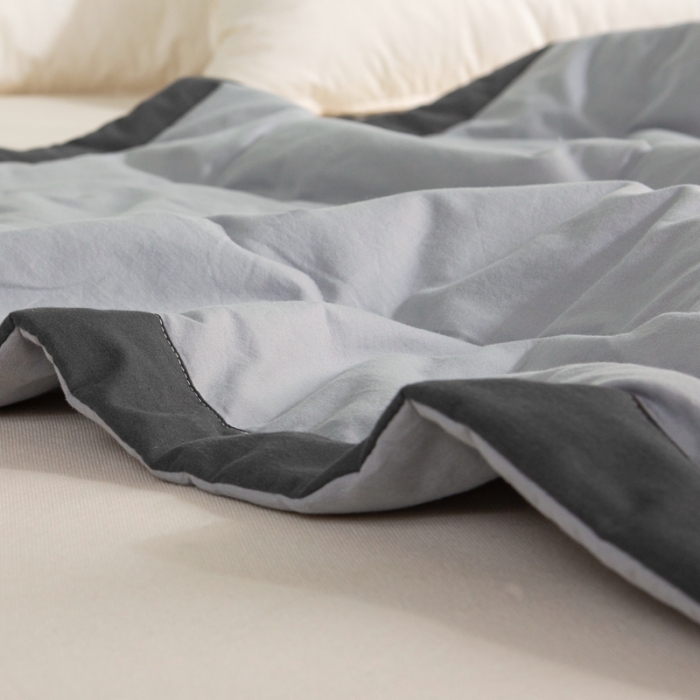91家纺网 家纺一手货源 找家纺 澳萝拉 2021新款水洗棉夏被 日式-雾霾灰