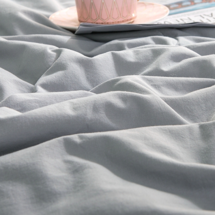 91家纺网 家纺一手货源 找家纺 澳萝拉 2021新款水洗棉夏被 日式-雾霾灰